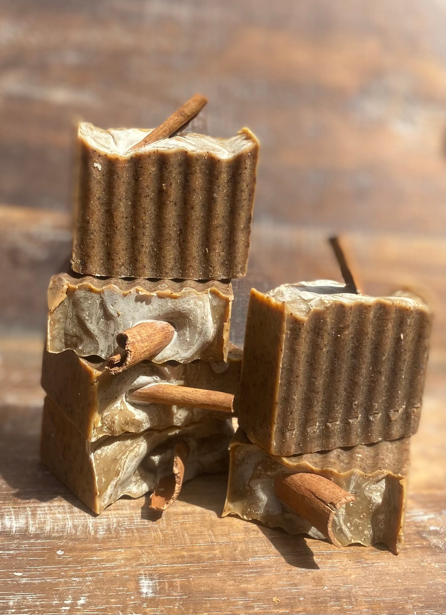 Tallow Soap Coffee & Cinnamon With pumice stone